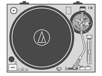 Audio-Technica AT-LP120 Record Player audio basic flat illustration player record simple technica