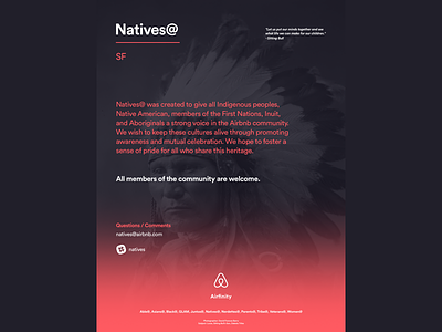 Natives@ Diversity Group Poster airbnb american branding chief diversity native poster