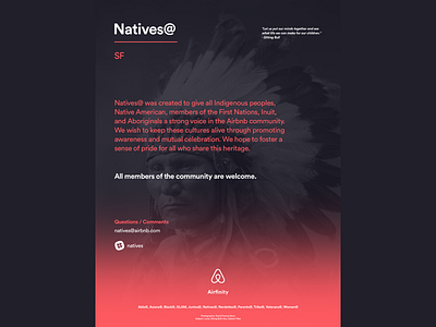Natives@ Diversity Group Poster airbnb american branding chief diversity native poster