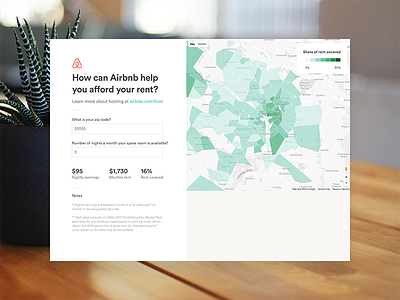 Airbnb Opportunity Calculator airbnb calculator data map ui ux visualization viz