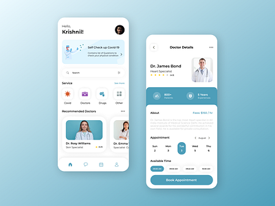 Doctor Appointments App doctor app designs doctor appointment designs futuristic designs medical app designs professional designs ui designs ux designs