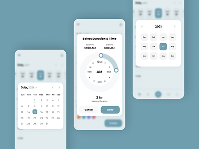 Date & Time Picker Designs mobile app designs modern ui design task management app design time management app designs ui designs ux designs