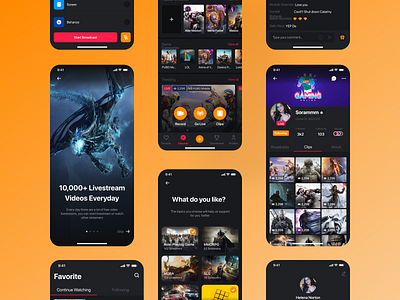 Games - Live Streaming App game app mobile designs game streaming app designs live streaming app designs mobile app design ui design ux design