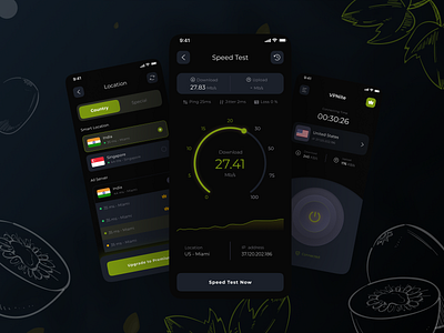 Kivi VPN modern modern app design ui design ux designs vpn app design