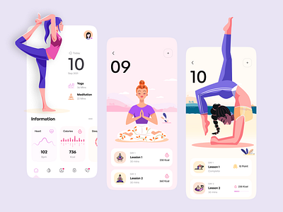 Meditation - Mobile Apps Design android app design design exercise logo meditation ui design ui designs ux design ux designs yog yoga
