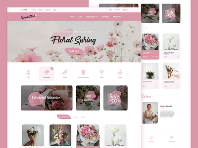 Olfaction. Flower Delivery Website android app design branding design floral flower flowerwebsite illustration logo pink ui ui design ui designs ux design ux designs