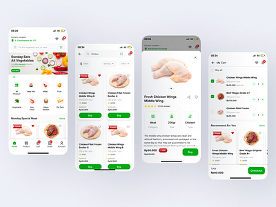 SayurHub e-Grocery Apps 🥦 clean clean design colorful design e grocery exploration food grocery apps inspiration minimalist mobile popular store store apps trend ui ui design ux ux design vegetables