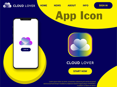 Cloud Lover Icon Logo Design branding business logo design flat illustration illustrator logo ui ux vector