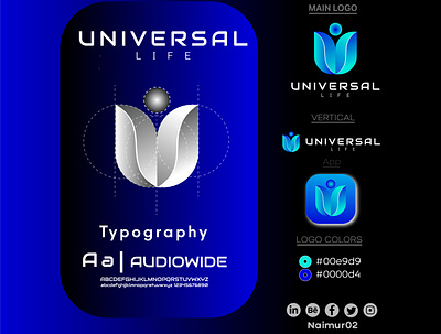 Universal Life Logo Design Presentation branding business logo design flat illustration illustrator logo ui ux vector