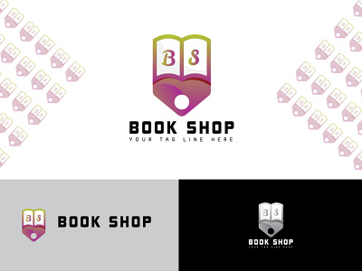 Book Shop Logo Design branding business logo design flat illustration illustrator logo ui ux vector