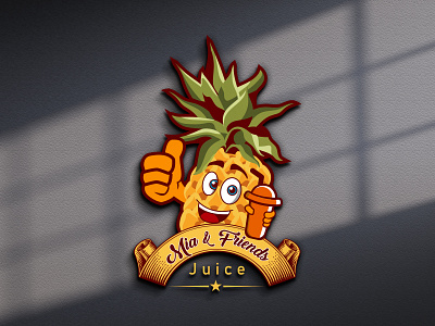 Pineapple Fruit Juice Logo Design Idea