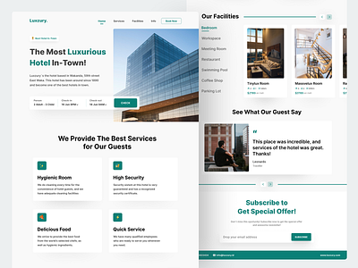 Luxzury - Hotel Landing Page booking clean design homepage hotel landing page real estate ui uidesign web web design website