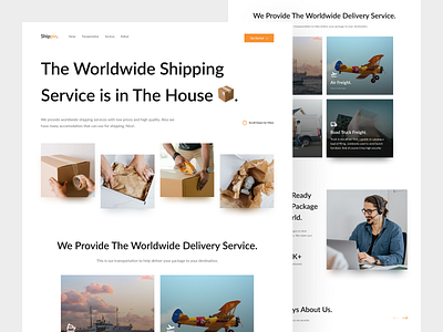 Shippin. - Shipment Landing Page airplane cargo clean courier delivery design landing page logistics minimal package parcel shipment shipping transport transportation uidesign web design website design