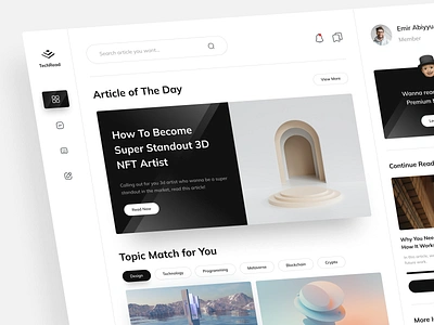 TechRead - Article Web App article articles blog blog post clean dashboard design editorial medium news newsletter publishing readers reading ui uidesign web app web design website website design