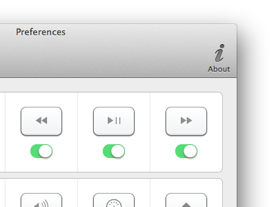 Setting buttons in menubar app keys mac preferences