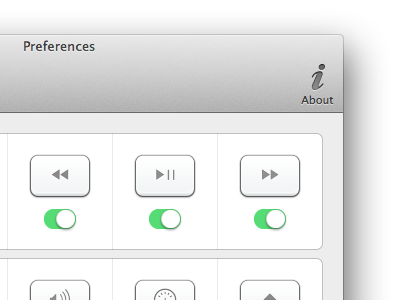 Setting buttons in menubar