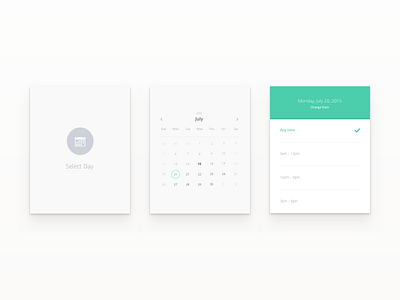 Appointment Scheduling (2 of 2) card date picker design product design scheduling ui