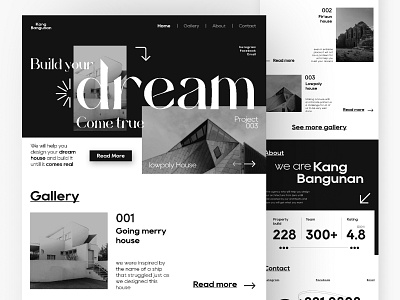 Kang Bangunan - landing page agency app architecture branding brutalism building design graphic design illustration landing page typography ui ux web web design