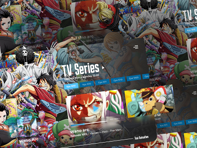 One piece - Online Streaming animation anime app branding comic design graphic design home home page illustration landing page movie one piece online streaming typography ui ux vector video