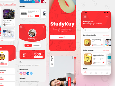 Studykuy e-learnig app app branding design education elearning graphic design studycase typography ui ux
