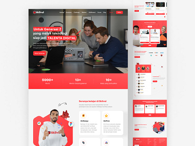 Redesign Skilvul Landing Page - E-Learning website class clean course design e learning education landing page learning learning online online class online learning school student study teaching ui ux web web design website