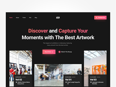 ArtFest - Event Landing Page art artist dark dark mode design event exhibition gallery hero section landing page show ticket ui ui design uiux web web design website