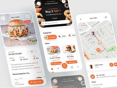 MakanAh - Food Delivery App app app design burger clean courier delivery design eating fast food food food app food delivery food order foodie mobile order restaurant rounded ui ux