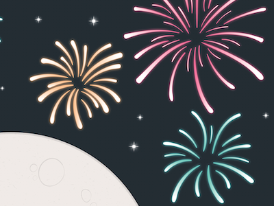 New Years art fireworks illustration illustrator moon new newyear night stars vector years