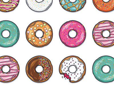 Donut Eat art artist donut donuts doughnuts drawing food illustration illustrator vector