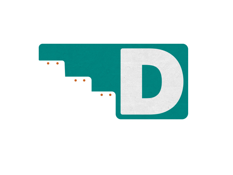 D Up southwest typography d pueblo mark brand