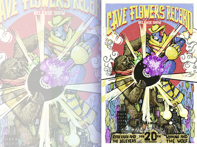 Cave Flowers Record Poster