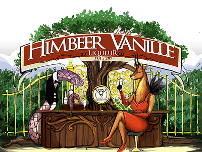 Himbeer Vanille Label adobe animals branding design graphic design illustration logo ui ux vector