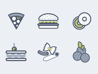 Food Icons bagel falafel food hamburger icons pasta pizza sandwich
