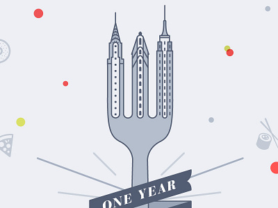 One Year of Food in NYC chrysler building empire state flatiron food infographic nyc