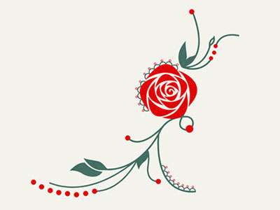 Rose flower illustration red rose