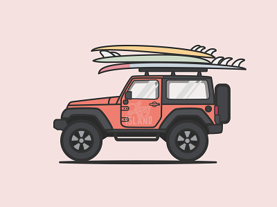 Jeep Illustration branding illustration jeep long island vector