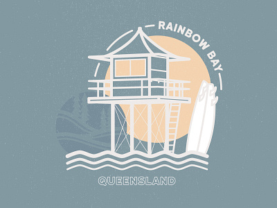 Rainbow Bay Illustration australia beach illustration lifeguard queensland surf