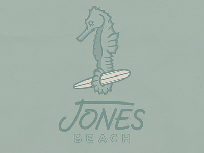 Jones Beach Illustration branding illustration jones beach lettering long island seahorse
