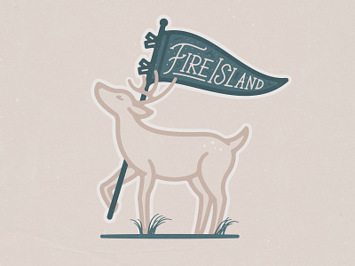 'Fire Island' Deer Illustration branding deer design fire island illustration lettering long island