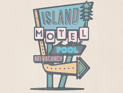 Retro Motel Sign Illustration design hotel illustration long island motel motel sign retro sign vector