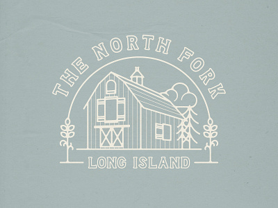 North Fork Badge badge barn branding design illustration lettering long island north