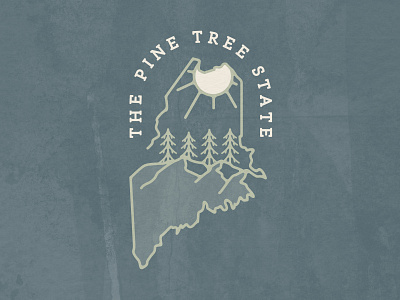 Pine Tree State Illustration branding design illustration maine map pine tree