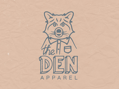 The Den Apparel Branding apparel branding design illustration lettering logo raccoon