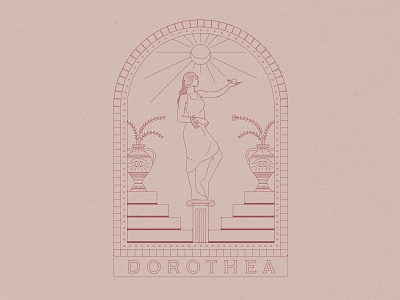 Dorothea Illustration badge branding design goddess greece greek greek god greek mythology illustration vase