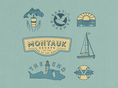 Montauk Brand Identity badge beach brand identity branding design illustration logo long island montauk outdoor outdoors