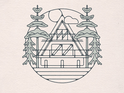 A-Frame Cabin Illustration