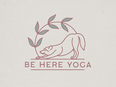 Be Here Yoga Branding (Unused Concept), 2021 badge brand identity branding design fitness illustration logo wolf yoga