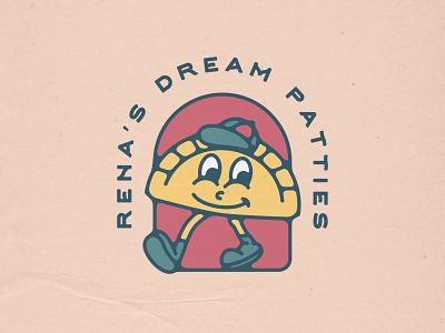 Rena's Dream Patties Branding (Unused Concept), 2021 badge brand identity branding cartoon character character design design illustration jamaica jamaican logo long island patties patty