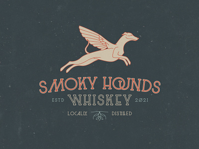 Smoky Hounds Whiskey Branding brand identity branding design dog greyhound illustration logo spirits whiskey whisky