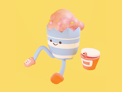 Muffin Drink 3d art blender3d design illustration